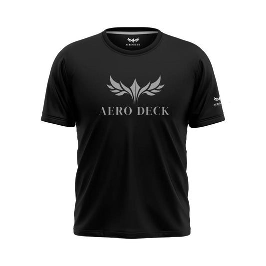 Aero Deck Cotton Jersey Black Color Graphic T-Shirt AERODECK APPARELS