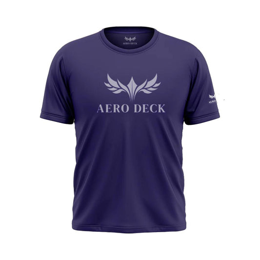 Aero Deck Cotton Jersey Deep Indigo Color Graphic T-Shirt AERODECK APPARELS