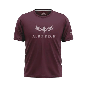 Aero Deck Cotton Jersey Beige Color Graphic T-Shirt AERODECK APPARELS