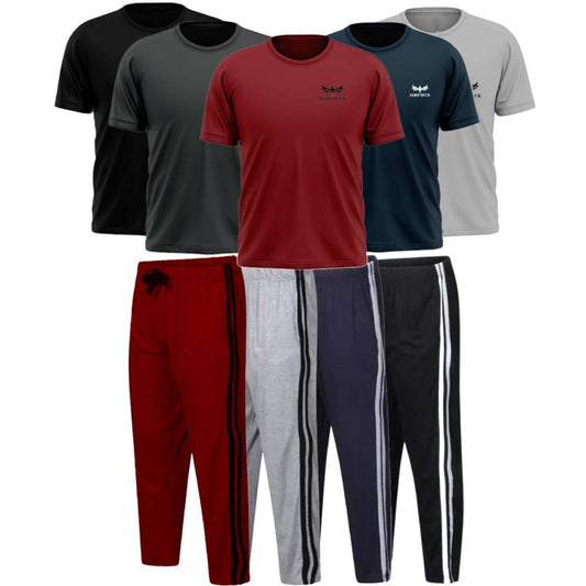Pack of 4 Side Stripe Trousers & 5 Plain T-Shirts (AD-19)