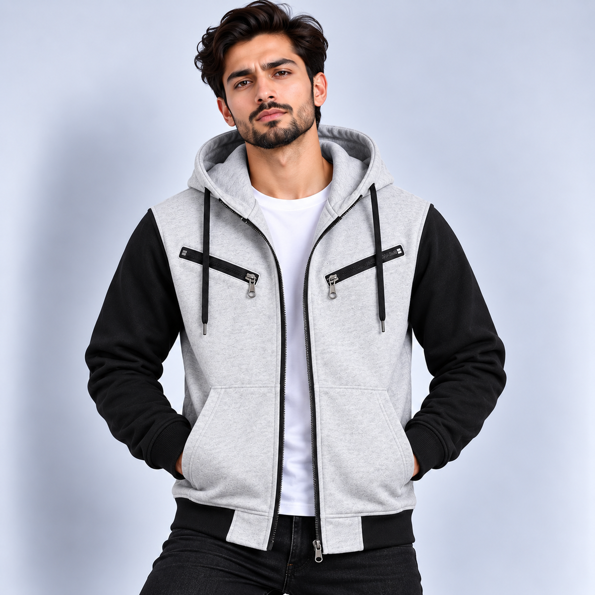 AeroDeck Frost Shadow Utility Zip Hoodie (Code # AD-19) AERODECK APPARELS