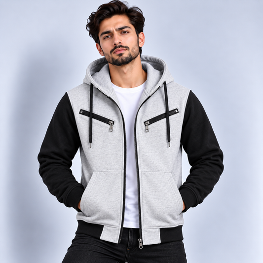 AeroDeck Frost Shadow Utility Zip Hoodie (Code # AD-19) AERODECK APPARELS