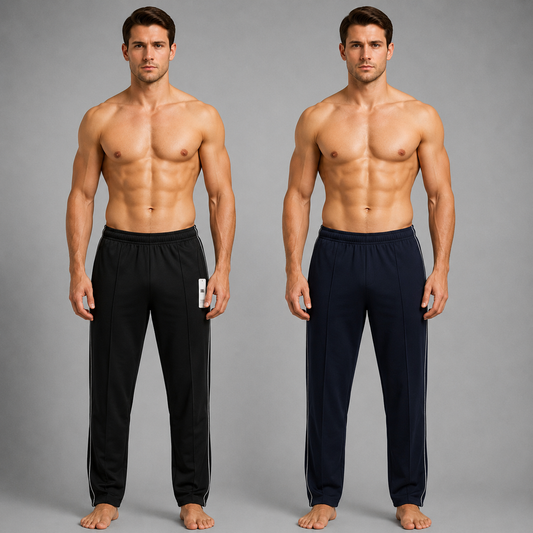 Pack of 2 Aero Deck Black and Blue Color Urban Leisure Terry Pant Trousers AERODECK APPARELS