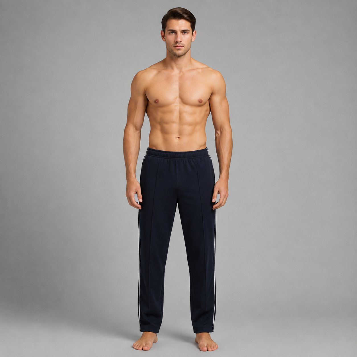 Aero Deck Black Color Urban Leisure Terry Pant Trousers AERODECK APPARELS