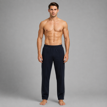 Aero Deck Black Color Urban Leisure Terry Pant Trousers AERODECK APPARELS