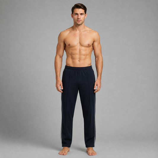 Aero Deck Black Color Urban Leisure Terry Pant Trousers AERODECK APPARELS