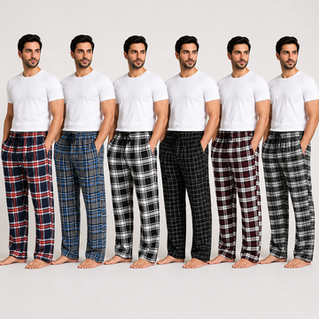 Men's Checkered Lounge Trousers 6-Piece Set AERODECK APPARELS
