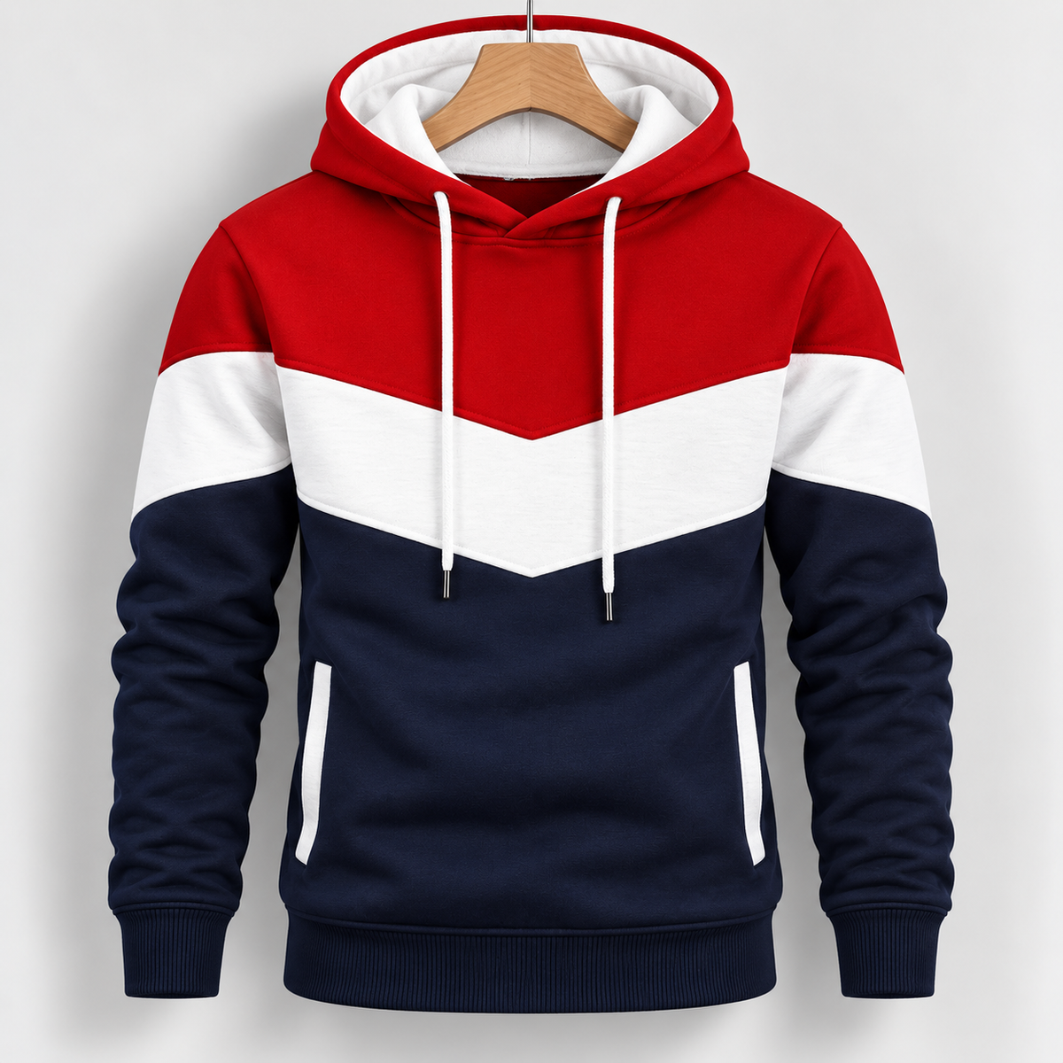 AeroDeck Crimson Chevron V-Block Hoodie (Code # AD-12) AERODECK APPARELS