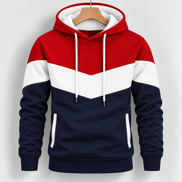 AeroDeck Crimson Chevron V-Block Hoodie (Code # AD-12) AERODECK APPARELS