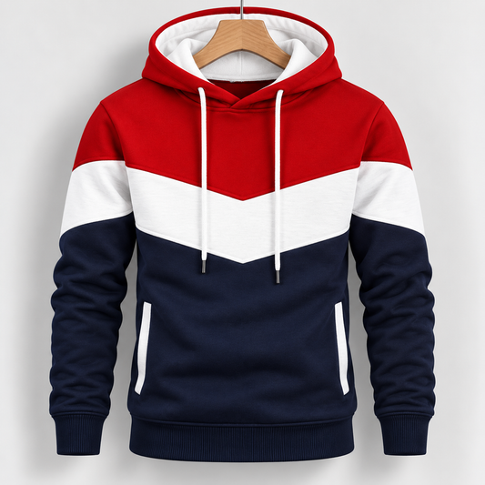 AeroDeck Crimson Chevron V-Block Hoodie (Code # AD-12) AERODECK APPARELS