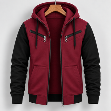 AeroDeck Crimson Shadow Utility Zip Hoodie (Code # AD-20) AERODECK APPARELS