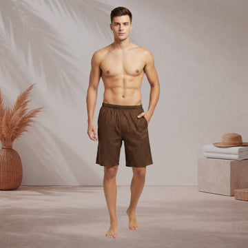 Aerodeck Men's Cotton-Rich Mix Patterns Checkered Boxer Shorts – Knee Length AERODECK APPARELS