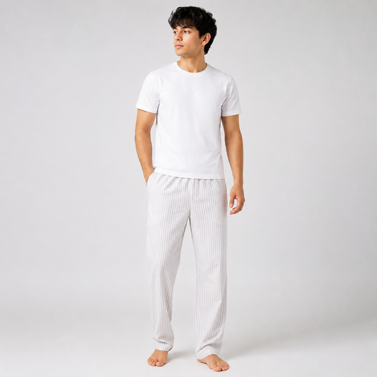 Aerodeck Men's Premium Cotton Stripe Lounge Trousers AERODECK APPARELS