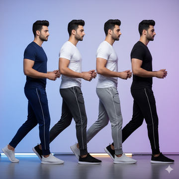 Pack of 4 Aero Deck Black, Blue, Grey and Charcoal Color Urban Leisure Terry Pant Trousers AERODECK APPARELS