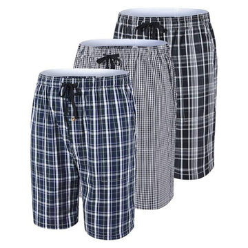 Pack of 3 Aerodeck Men's Cotton-Rich Mix Patterns Checkered Boxer Shorts AERODECK APPARELS