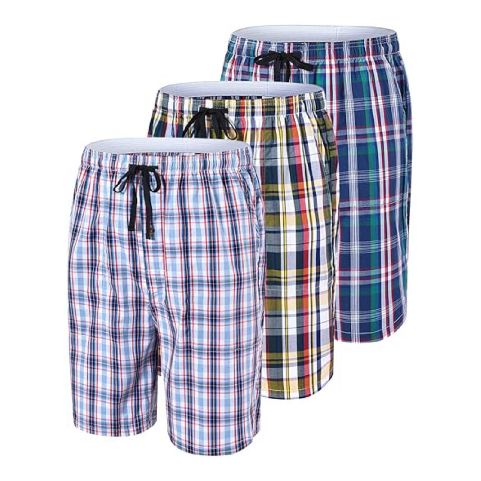 Pack of 3 Aerodeck Men's Cotton-Rich Mix Patterns Checkered Boxer Shorts AERODECK APPARELS