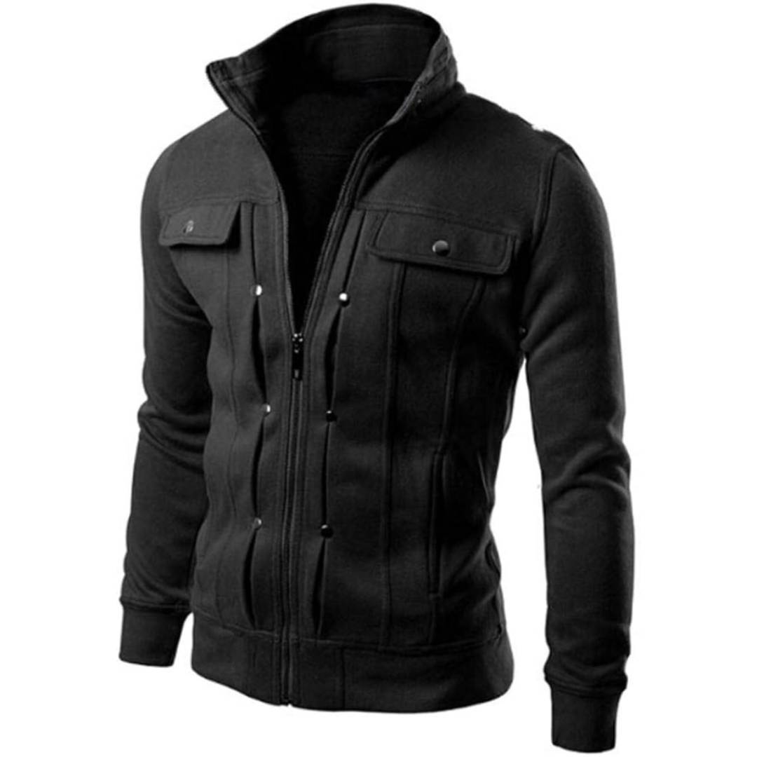 Men's High-Collar Casual Zip-Up Jacket AERODECK APPARELS