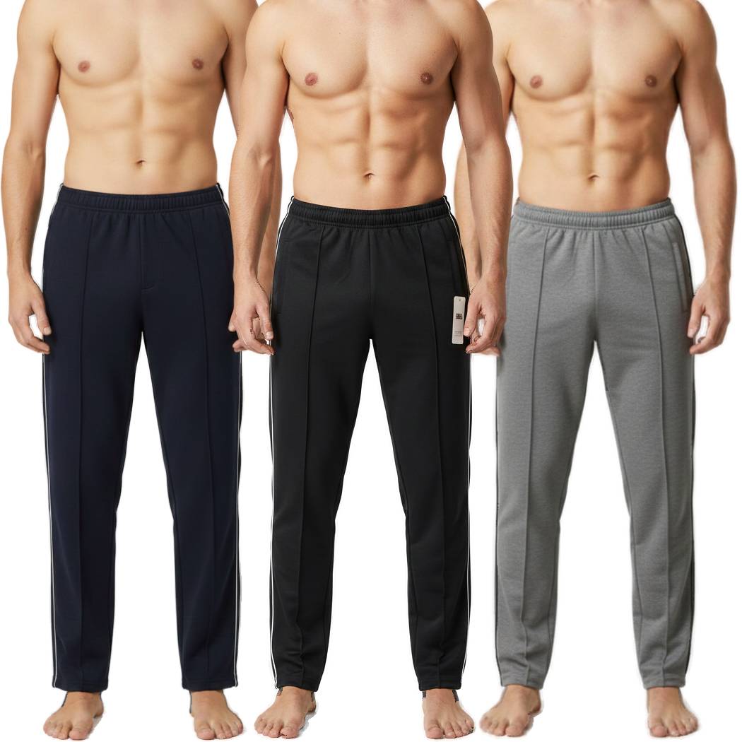 Pack of 3 Aero Deck Black, Blue and Grey Color Urban Leisure Terry Pant Trousers AERODECK APPARELS