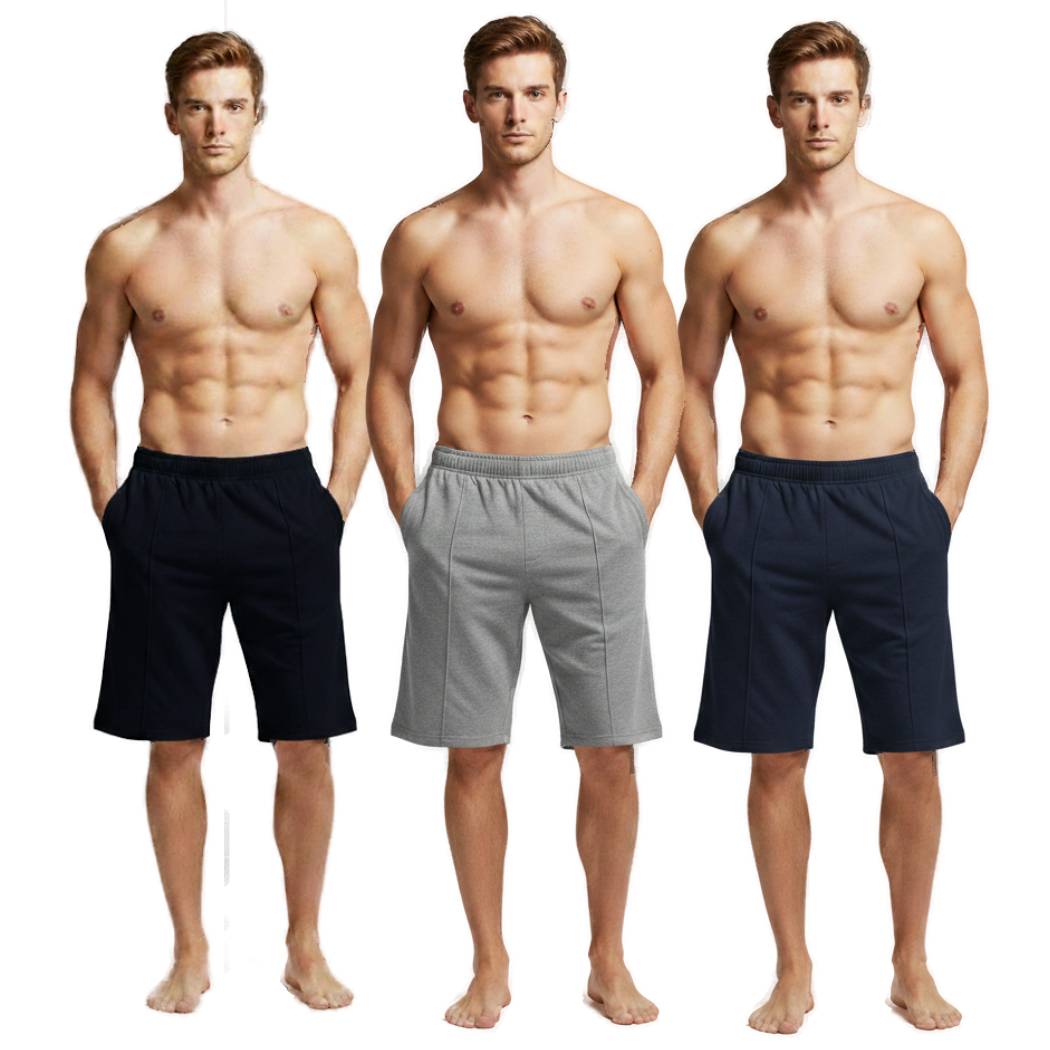 Pack of 3 Aero Deck Black, Blue and Grey Color Urban Leisure Terry Shorts AERODECK APPARELS
