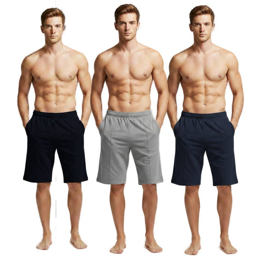 Pack of 3 Aero Deck Black, Blue and Grey Color Urban Leisure Terry Shorts AERODECK APPARELS