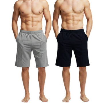 Pack of 2 Aero Deck Black and Grey Color Urban Leisure Terry Shorts AERODECK APPARELS