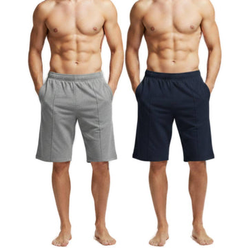 Pack of 2 Aero Deck Blue and Grey Color Urban Leisure Terry Shorts AERODECK APPARELS
