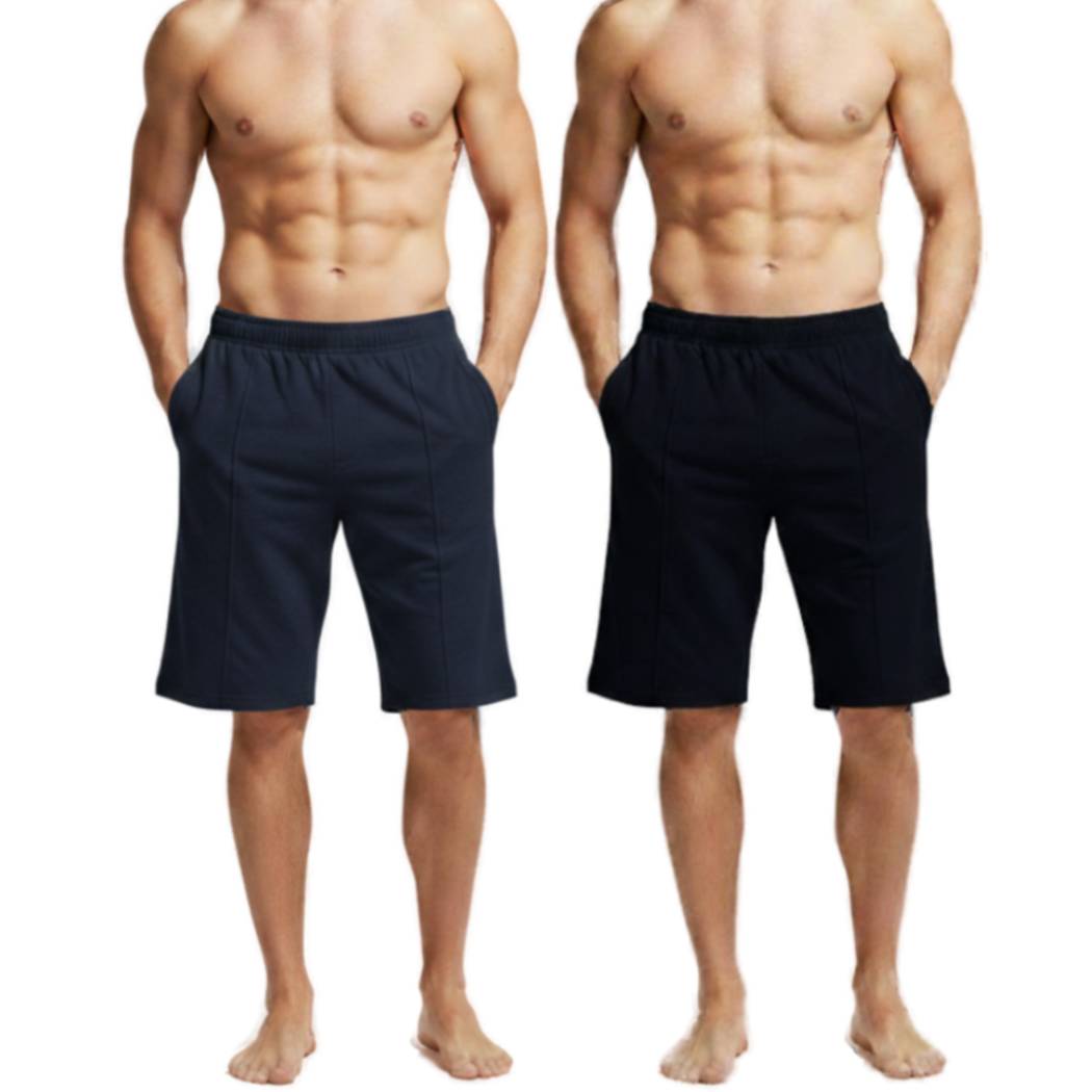 Pack of 2 Aero Deck Blue and Black Color Urban Leisure Terry Shorts AERODECK APPARELS