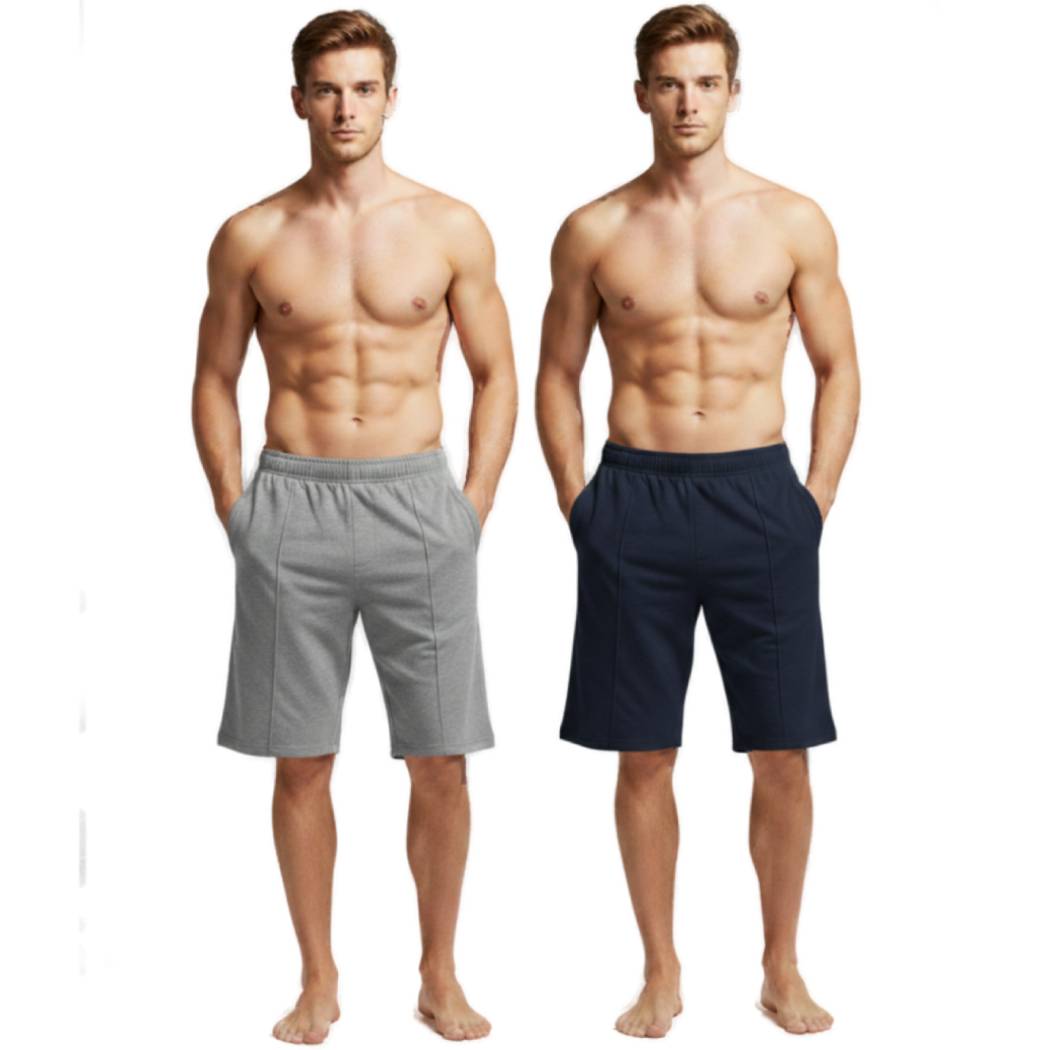 Pack of 2 Aero Deck Blue and Grey Color Urban Leisure Terry Shorts AERODECK APPARELS