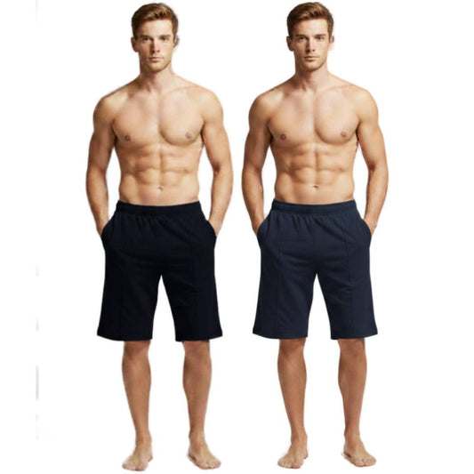 Pack of 2 Aero Deck Blue and Black Color Urban Leisure Terry Shorts AERODECK APPARELS