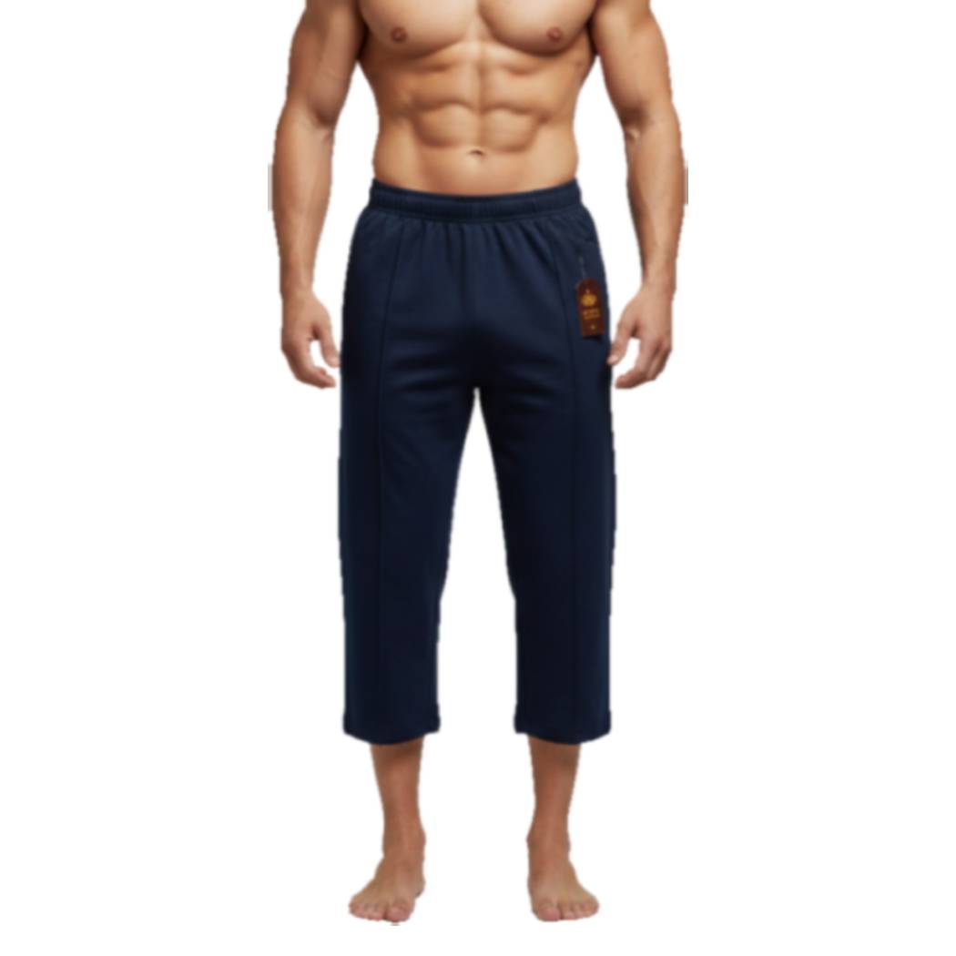 Aero Deck Blue Color Urban Leisure Terry 3-Quarter Short AERODECK APPARELS