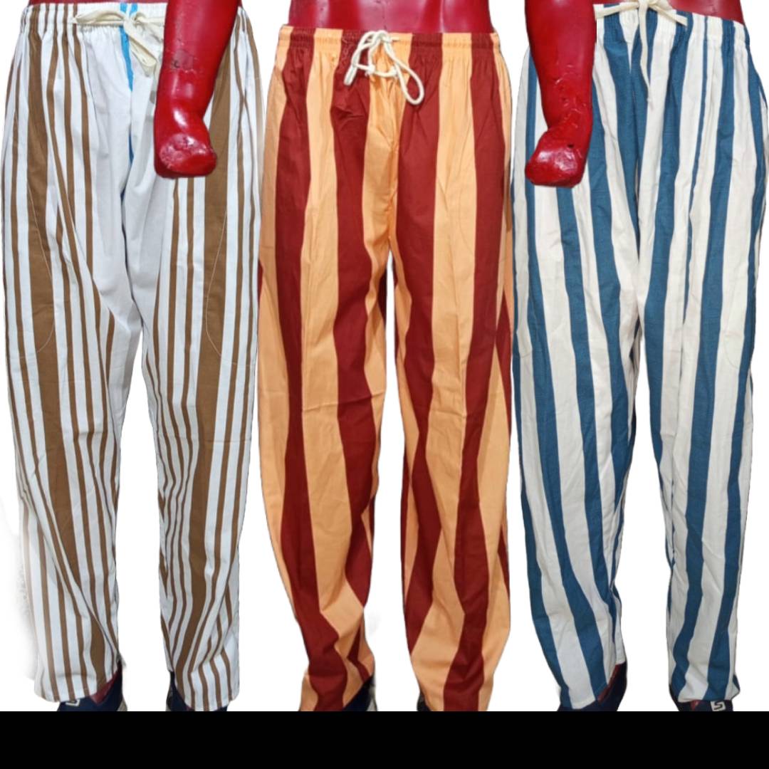 Pack of 3 Men's Urban Stripe Lounge Trouser Pajamas AERODECK APPARELS
