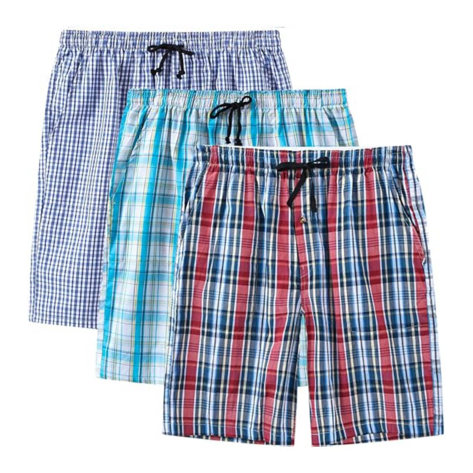 Pack of 3 Aerodeck Men's Cotton-Rich Mix Patterns Checkered Boxer Shorts AERODECK APPARELS