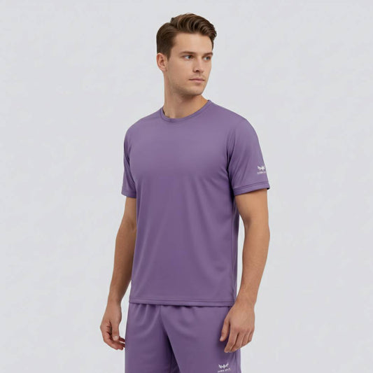 Aero Deck Cotton Jersey Signature Studio Crew Purple Color T-Shirt AERODECK APPARELS