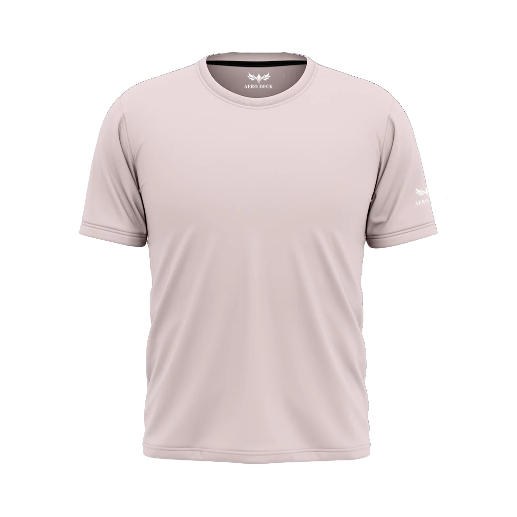 Aero Deck Cotton Jersey Signature Studio Crew Light Taupe Color Graphic T-Shirt AERODECK APPARELS