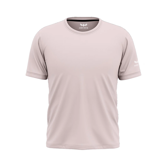 Aero Deck Cotton Jersey Signature Studio Crew Light Taupe Color Graphic T-Shirt AERODECK APPARELS