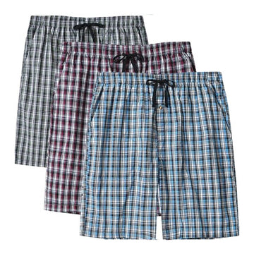 Pack of 3 Aerodeck Men's Cotton-Rich Mix Patterns Checkered Boxer Shorts AERODECK APPARELS