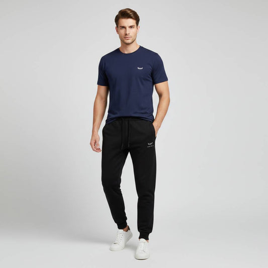 AeroDeck Essential Performance Blue Color T-Shirt & Black Color Jogger Trouser Set AERODECK APPARELS