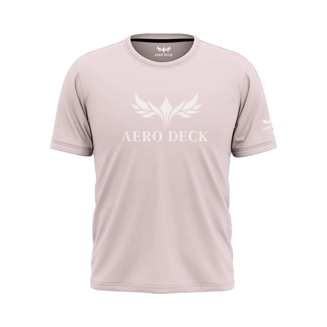 Aero Deck Cotton Jersey Light Taupe Color Graphic T-Shirt AERODECK APPARELS