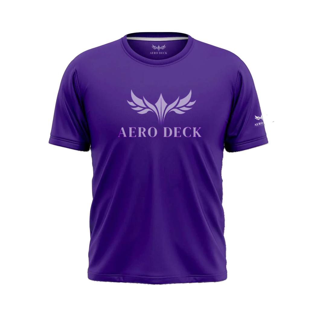Aero Deck Cotton Jersey Royal Purple Color Graphic T-Shirt AERODECK APPARELS