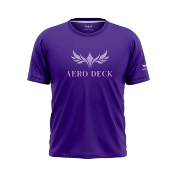 Aero Deck Cotton Jersey Royal Purple Color Graphic T-Shirt AERODECK APPARELS
