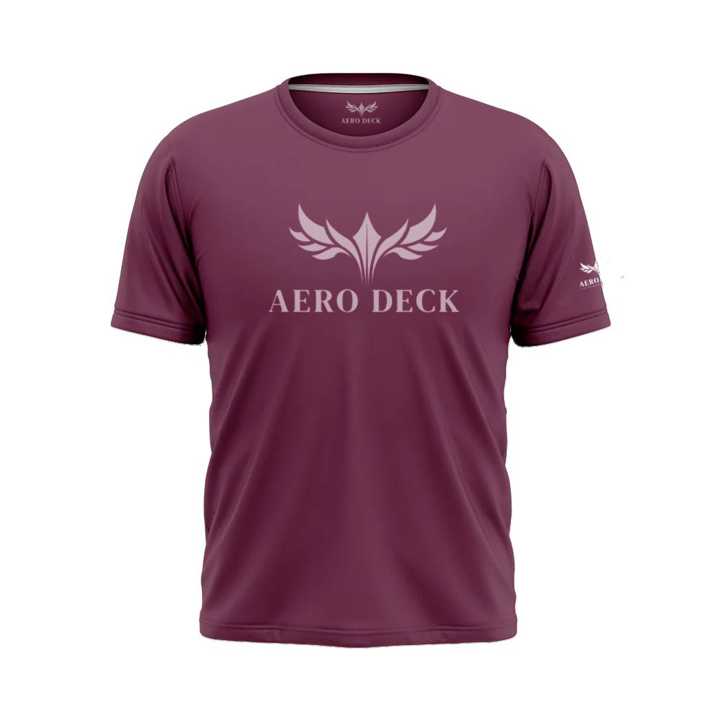 Aero Deck Cotton Jersey Dark Brown Color Graphic T-Shirt AERODECK APPARELS