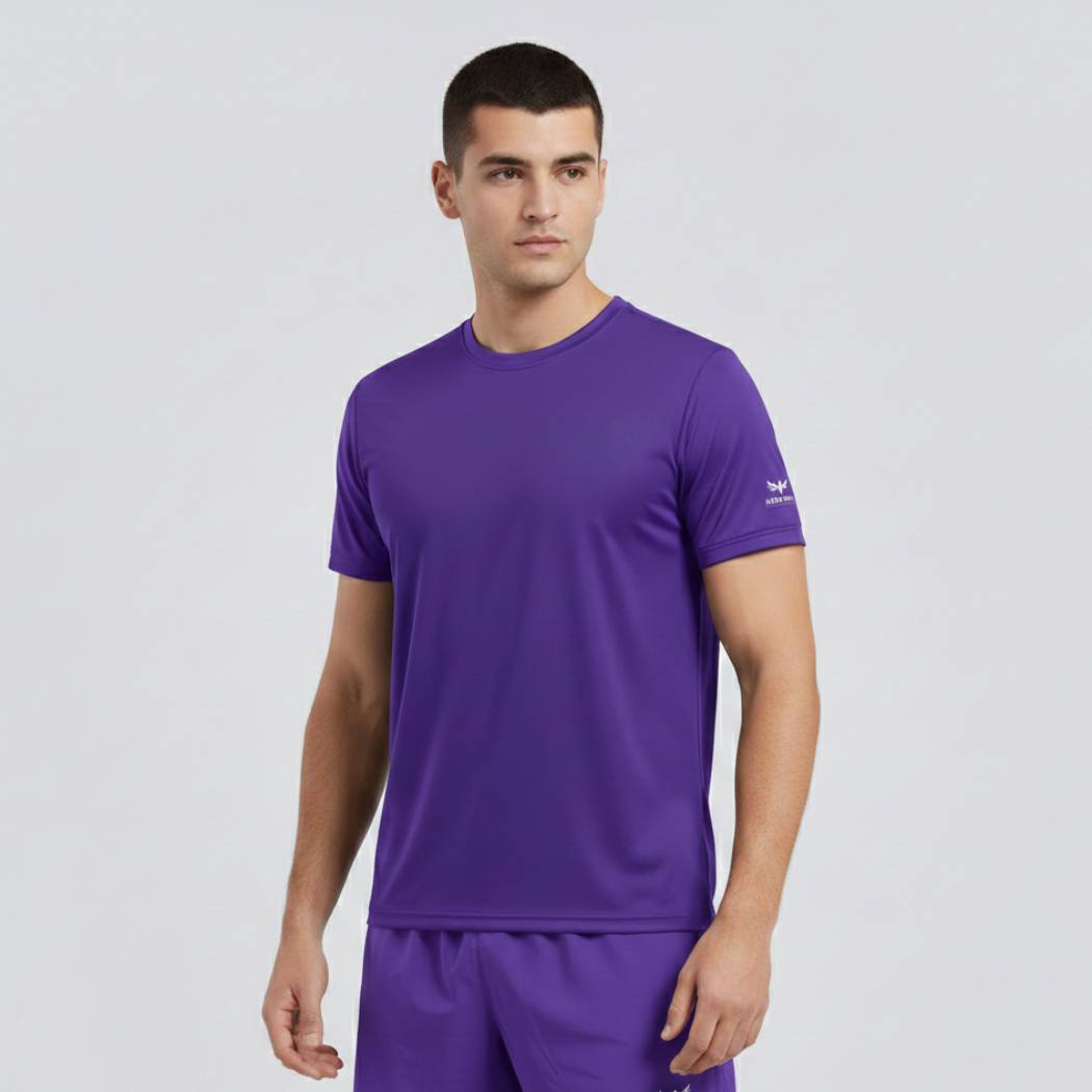 Aero Deck Cotton Jersey Signature Studio Crew Royal Purple Color Graphic T-Shirt AERODECK APPARELS