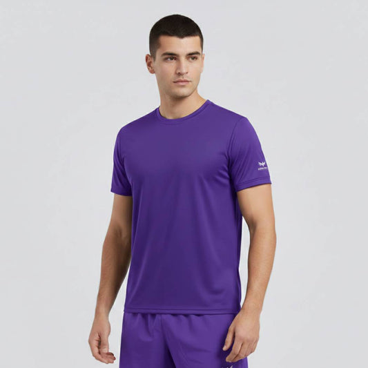 Aero Deck Cotton Jersey Signature Studio Crew Royal Purple Color Graphic T-Shirt AERODECK APPARELS