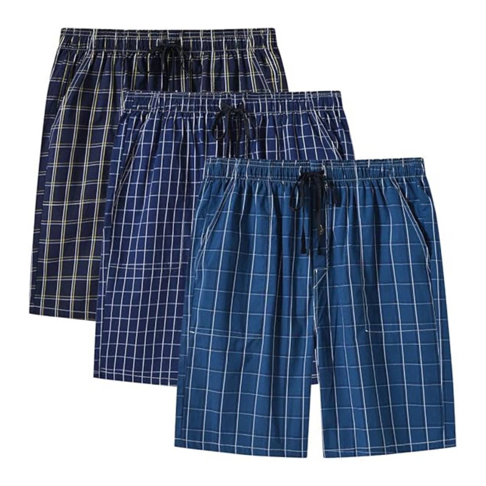 Pack of 3 Aerodeck Men's Cotton-Rich Mix Patterns Checkered Boxer Shorts AERODECK APPARELS