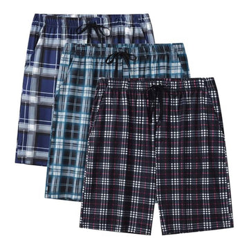 Pack of 3 Aerodeck Men's Cotton-Rich Mix Patterns Checkered Boxer Shorts AERODECK APPARELS