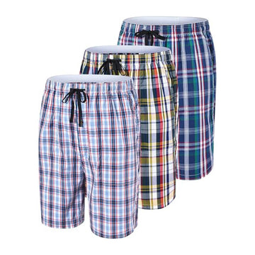Pack of 3 Aerodeck Men's Cotton-Rich Mix Patterns Checkered Boxer Shorts AERODECK APPARELS