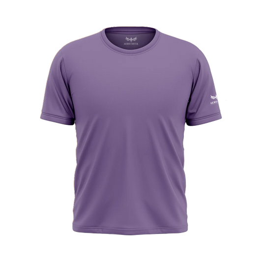 Aero Deck Cotton Jersey Signature Studio Crew Purple Color T-Shirt AERODECK APPARELS