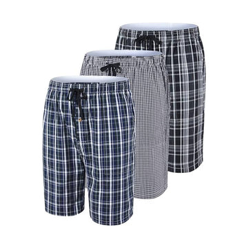 Pack of 3 Aerodeck Men's Cotton-Rich Mix Patterns Checkered Boxer Shorts AERODECK APPARELS