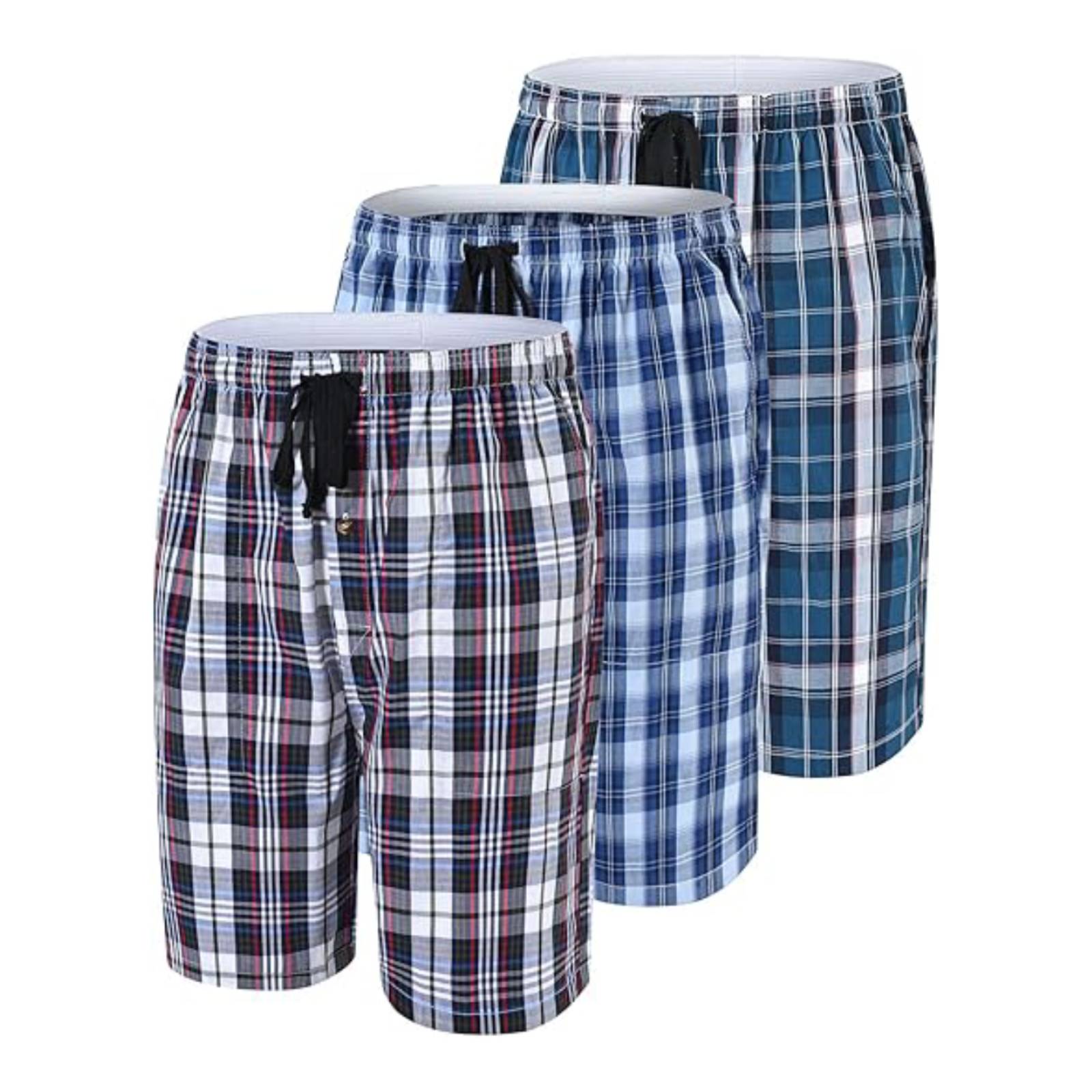 Pack of 3 Aerodeck Men's Cotton-Rich Mix Patterns Checkered Boxer Shorts AERODECK APPARELS