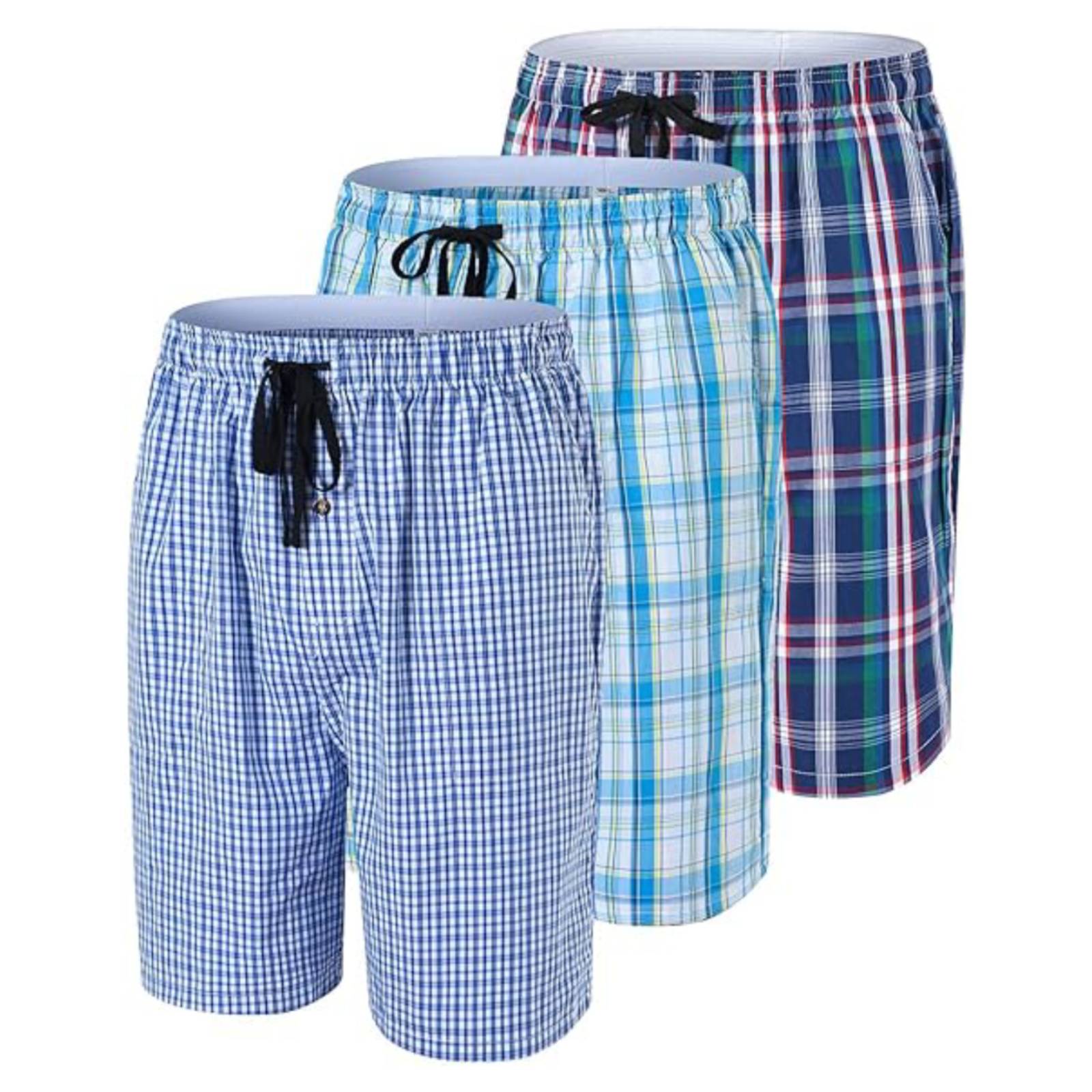 Pack of 3 Aerodeck Men's Cotton-Rich Mix Patterns Checkered Boxer Shorts AERODECK APPARELS